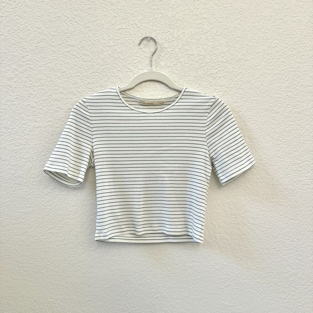 Oak + Fort Cropped Striped Tee